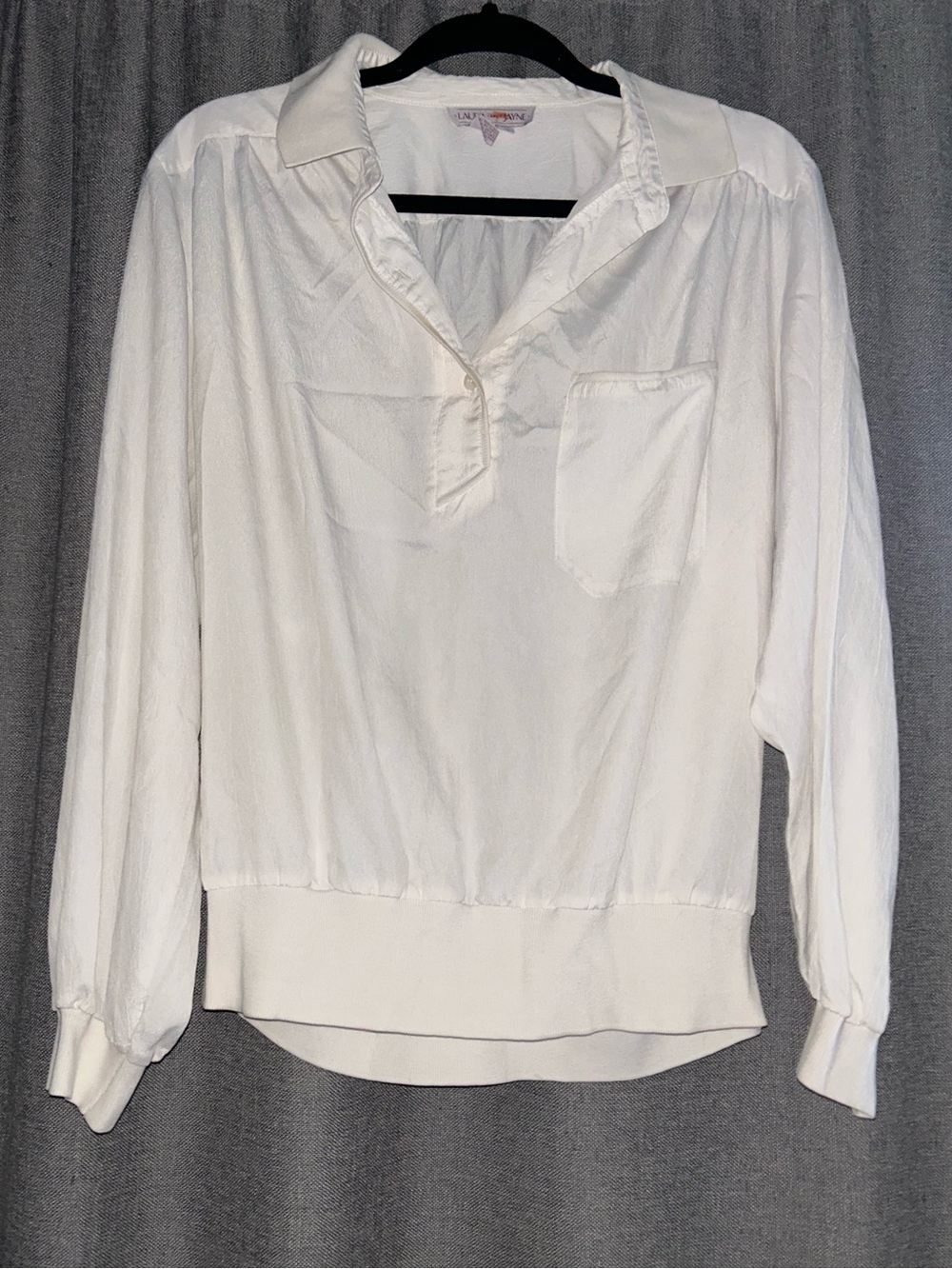 Women’s Long-Sleeve Blouse in shade Pearl